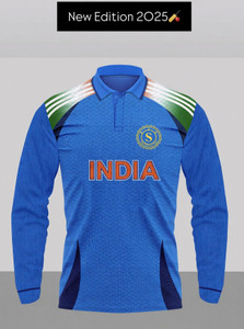 ANREX Printed Men Polo Neck Blue T-Shirt