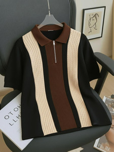 AUSK Printed Men Zip Neck Multicolor T-Shirt