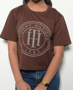 Guru Kripa Design Solution Graphic Print Women Round Neck Brown T