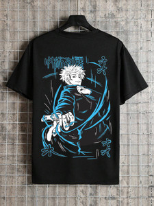 Manlino Printed Men Round Neck Black T-Shirt
