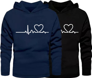 FastColors Printed Men Hooded Neck Black, Blue T-Shirt