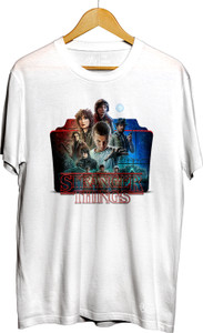 THE PRINT PLATTER Printed Men Round Neck White T-Shirt