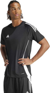 ADIDAS Striped Men Crew Neck Black T-Shirt