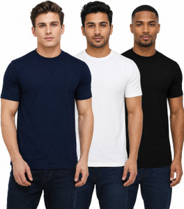 London Hills Men Round Neck Blue T-Shirt Pack of 3 - Image 6