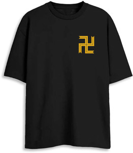 ZENTIK Printed Men Round Neck Black T-Shirt