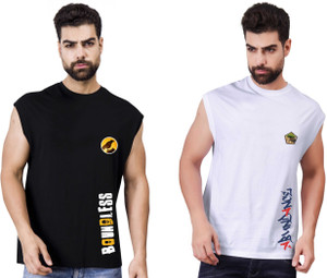 I&D Graphic Print Men Round Neck Multicolor T-Shirt