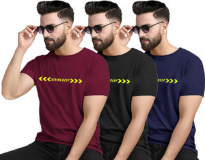 Diving deep Printed Men Round Neck Multicolor T-Shirt