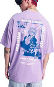 ब्रीफ चिककड़े पुरुषों के लिए गोल गला प्रिंटेड नीला टी-शर्ट