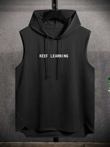 Cliffix Typography Men Hooded Neck Black T-Shirt