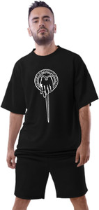 Be Crazy Printed Men Round Neck Black T-Shirt