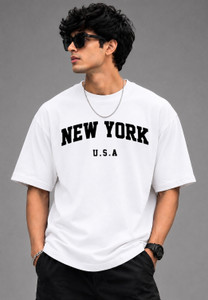 Vigilante Printed Men Round Neck White T-Shirt