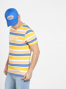 JACK & JONES Striped Men Round Neck Multicolor T-Shirt