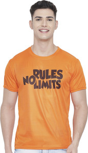 InkTees Printed Men Round Neck Orange T-Shirt