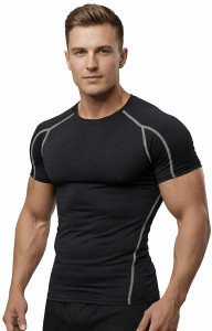 NEVER QUIT Black Men's Round Neck T-Shirt - Image 5