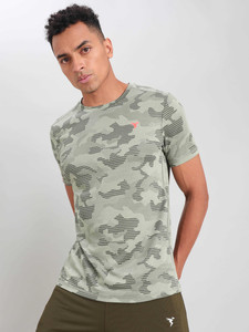 TECHNOSPORT Sporty Men Crew Neck Green T-Shirt
