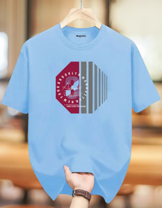 Magneto Printed Men Round Neck Blue T-Shirt
