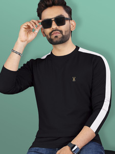 VeBNoR Solid Men Round Neck Black T-Shirt