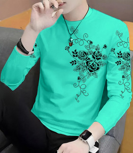 JUGULAR Printed Men Round Neck Light Green T-Shirt