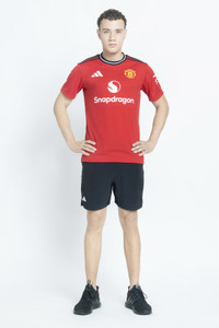 ADIDAS Printed Men Round Neck Red T-Shirt