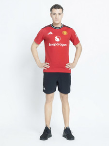 ADIDAS Printed Men Round Neck Red T-Shirt