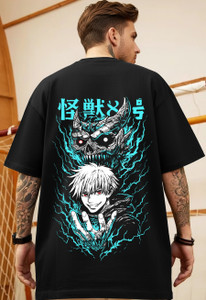 TRIPR Printed Men Round Neck Black T-Shirt