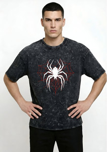 SKRATS Printed Men Round Neck Black T-Shirt