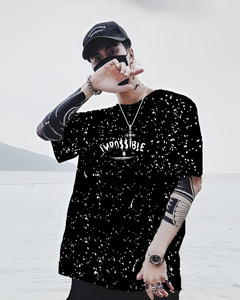 BUKKL Printed Men Round Neck Black T-Shirt