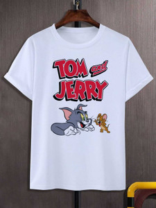 TeeGalary Printed Men Round Neck White T-Shirt