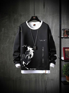 NB NICKY BOY Printed Men Round Neck Black T-Shirt