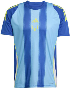 ADIDAS Printed Men Round Neck Blue T-Shirt