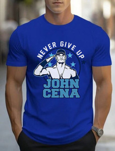 NS Creations Superhero Men Round Neck Blue T-Shirt