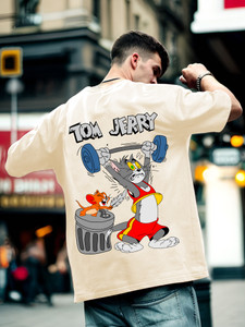 Heartees Beige Men's Round Neck Printed T-Shirt - Image 3