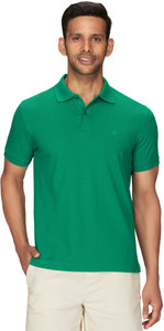 XYXX Solid Men Polo Neck Green T-Shirt