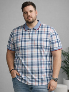 Austivo Checkered Men Polo Neck Multicolor T-Shirt