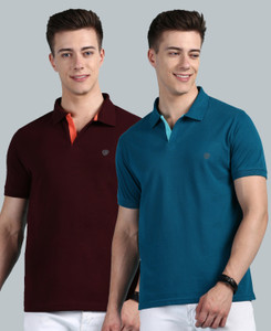 लक्स कोज़ी पुरुषों के लिए पोलो नेक सॉलिड बहुरंगी टी-शर्ट