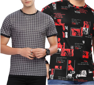 sti Printed Men Round Neck Multicolor T-Shirt