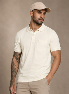 METRONAUT Solid Men Polo Neck White T-Shirt