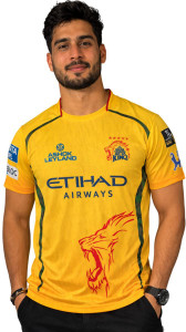 Teeglee Printed Men Polo Neck Yellow T-Shirt