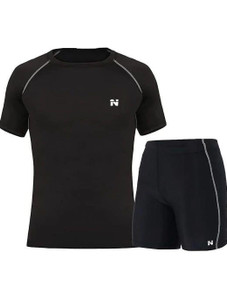 NINQ Solid Men Round Neck Black T-Shirt