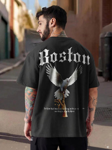 Force Printed Men Round Neck Black T-Shirt