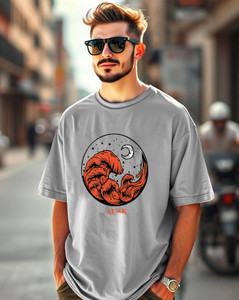 AUSK Printed Men Round Neck Grey T-Shirt