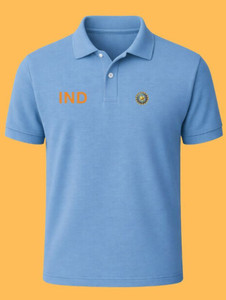 Zoobang Graphic Print Men Polo Neck Light Blue T-Shirt