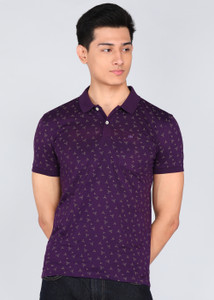 PETER ENGLAND Printed Men Polo Neck Purple T-Shirt Buy PETER