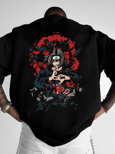 HADAR Self Design Men Round Neck Black T-Shirt