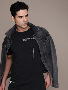 Calvin Klein Jeans Printed Men Crew Neck Black T-Shirt