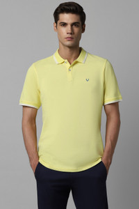 Allen Solly Solid Men Polo Neck Yellow T-Shirt