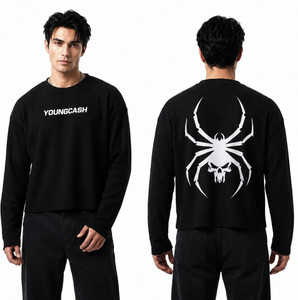 yougcash Typography Graphic Men Black T-Shirt - Image 2