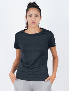 LAYA Printed, Typography Women Round Neck Blue T-Shirt
