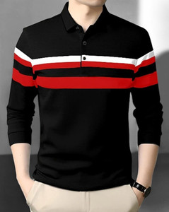 Autna Solid Men Polo Neck Black T-Shirt