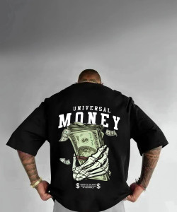 LGR FASHION Printed Men Round Neck Black T-Shirt